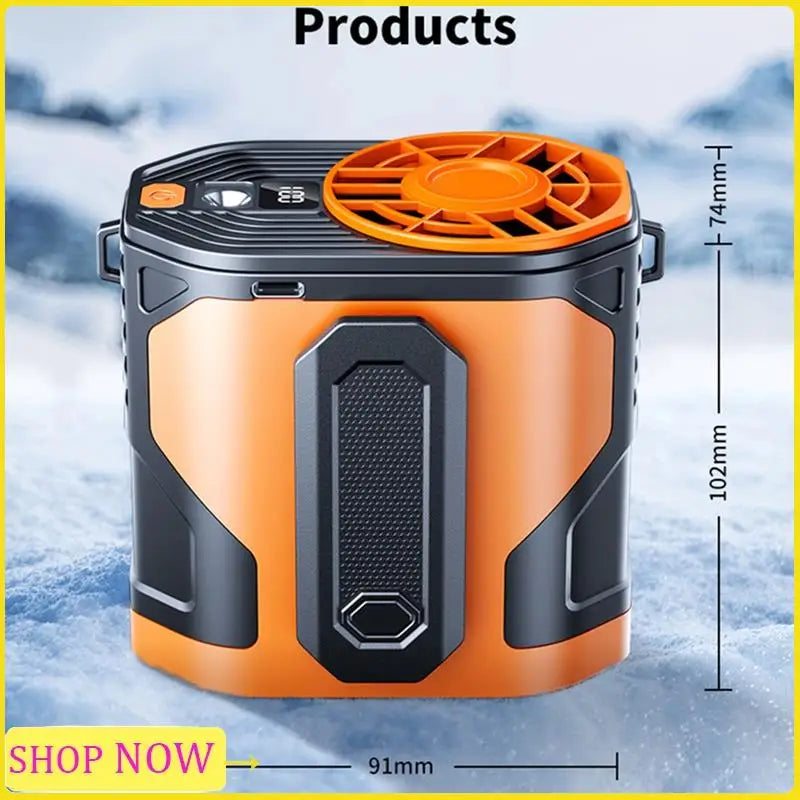 Outdoor Hanging Neck Fan Hanging Neck Fan Strong Wind Withpower Bank LED Lighting Forsports Outdoor Working