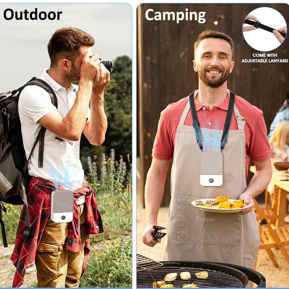 Portable Waist Fan Hanging Neck Fan Mini USB Rechargeable Portable Waist Clip Fan for Outdoor Sports Working Travel Small Fan