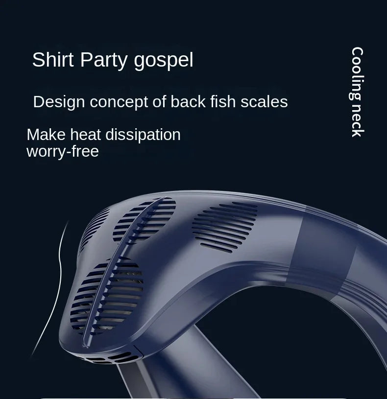 New Neck Air Conditioner Portable Neck Fan Rechargeable Semiconductor Cooling Bladeless Fan Outdoor Personal Fan Wearable Cooler
