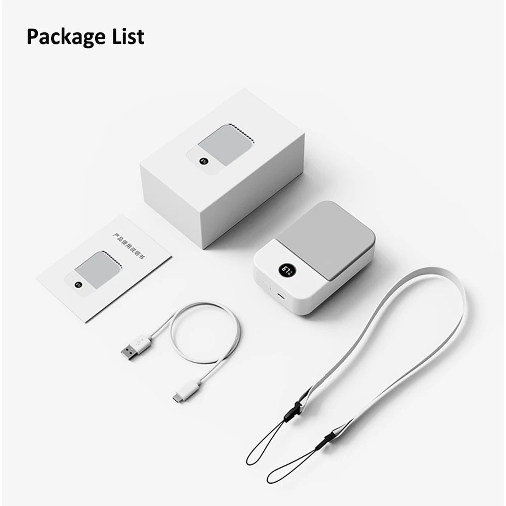 Portable Waist Fan Hanging Neck Fan Mini USB Rechargeable Portable Waist Clip Fan for Outdoor Sports Working Travel Small Fan