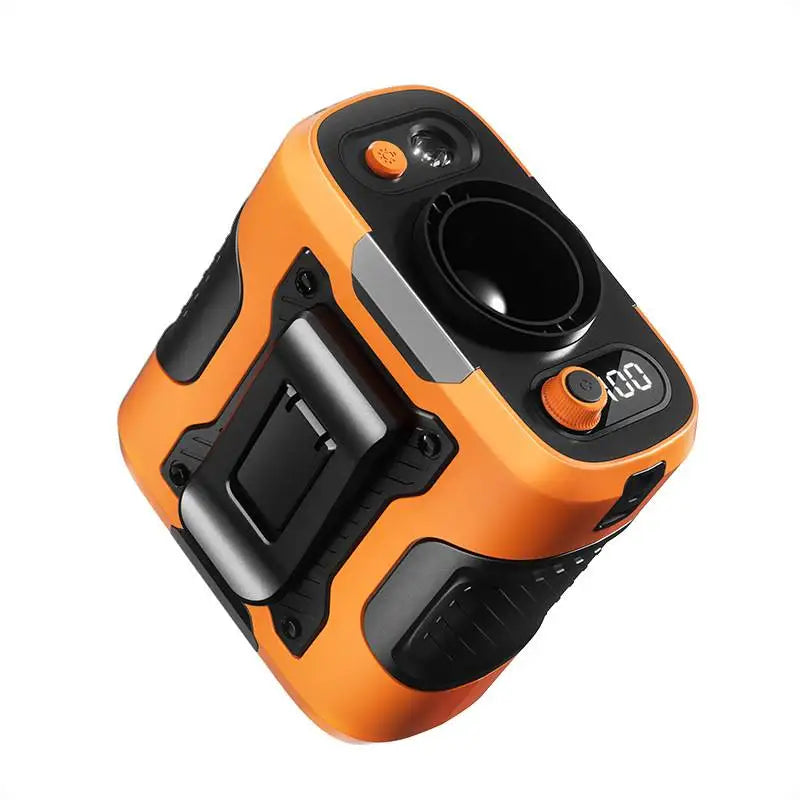 3 In 1 6000mAh Waist Fan Portable Handheld Hanging Neck Fan Ultra-Strong Wind with Phone Charging LED Light for Outdoor Working