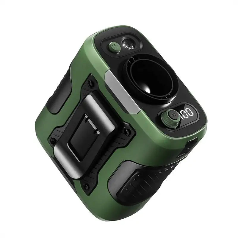 3 In 1 6000mAh Waist Fan Portable Handheld Hanging Neck Fan Ultra-Strong Wind with Phone Charging LED Light for Outdoor Working