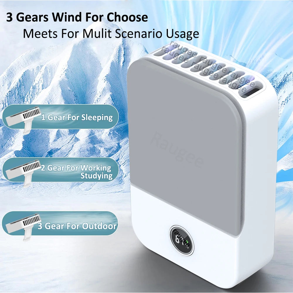 Portable Waist Fan Hanging Neck Fan Mini USB Rechargeable Portable Waist Clip Fan for Outdoor Sports Working Travel Small Fan