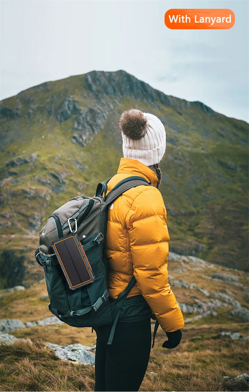 20000mAh Hand Crank Solar Power Bank with Foldable 4 Solar Panel Wireless Charger Dual USB Powerbank for iPhone 16 Xiaomi Huawei