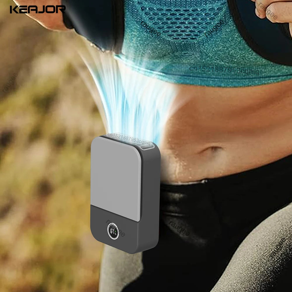 Portable Waist Fan Hanging Neck Fan Mini USB Rechargeable Portable Waist Clip Fan for Outdoor Sports Working Travel Small Fan